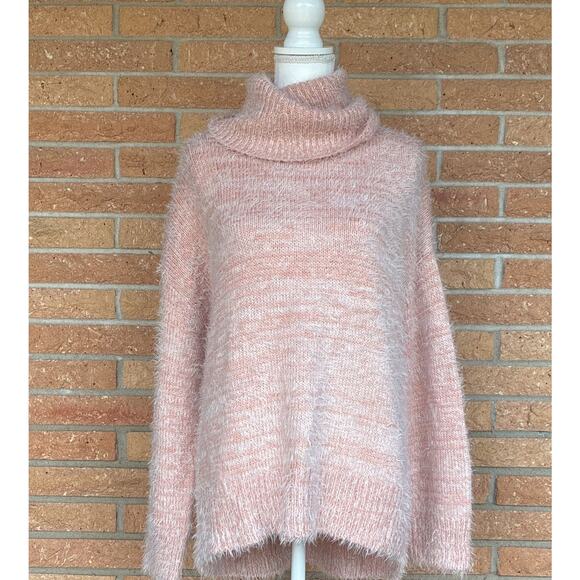 Show Me Your MuMu Sweaters - Show Me Your Mumu Fatima Turtleneck Sweater Fuzzy Pink Knit cozy comfy